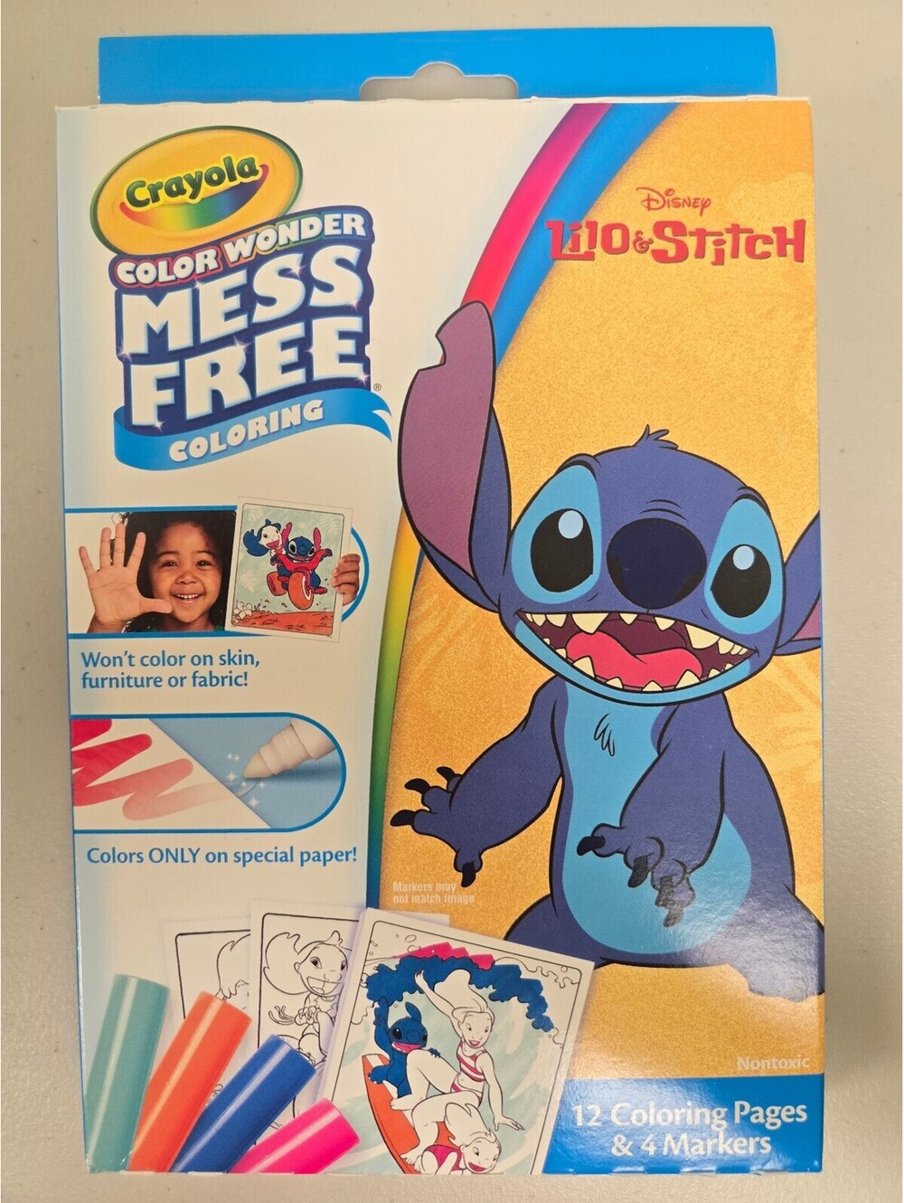 Crayola Color Wonder Lilo & Stitch Mess Free Coloring Set 12 Pages 4 Markers